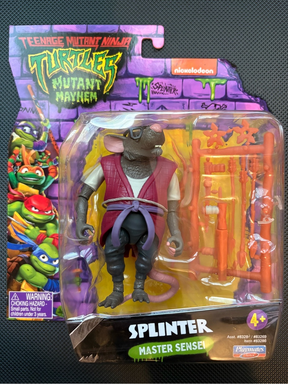 TNMT Nickelodeon Splinter Action Figure - Brown, Purple, Red